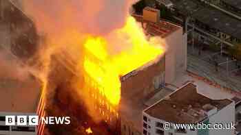 Walls collapse as fireball engulfs Sydney building