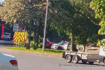 Trapped driver taken to hospital after crash in Upton