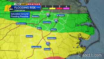 Flooding risk for Triangle heading into wet, windy holiday weekend