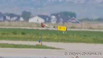 Pilot makes a hard landing at Calgary-area airport