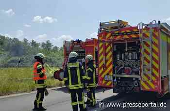 FW-LEV: Pkw brennt im Autobahnkreuz Leverkusen