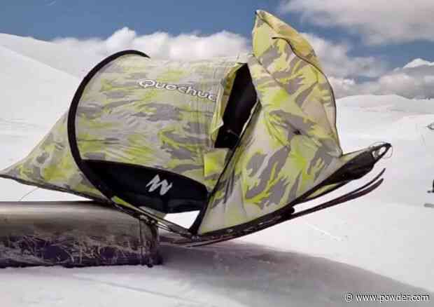 Skier 'Wears' Tent For Absolutely Hysterical Instagram Video