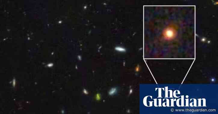 Supermassive black hole at heart of ancient galaxy ‘far larger than expected’