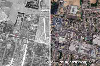 Bexleyheath Broadway changes between 1945 and 2022 according to Google