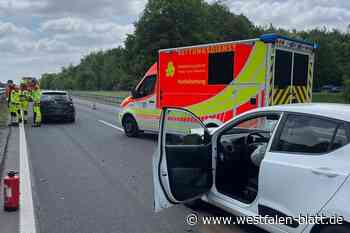 Zwei Verletzte bei Unfall auf A33 nahe Borchen