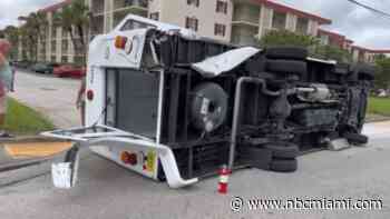 3 Adults, 2 Children Hospitalized After Bus, Sedan Collide  in Lauderdale Lakes