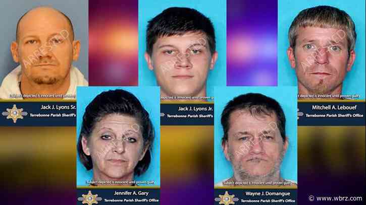 5 arrested on drug-related charges following searches of three residences in Terrebonne Parish