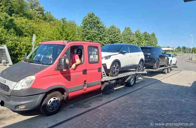 API-TH: Massiv überladener Autotransporter auf der A 4 bei Gera aus dem Verkehr gezogen!
