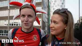 Luton Town fans celebrate 'absolute scenes' Premier League promotion