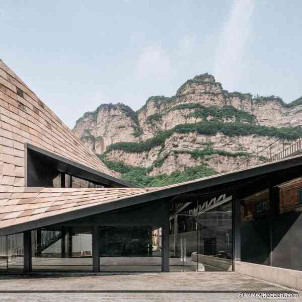 Sculptural roof helps Taihang Xinyu Art Museum blend into mountainside