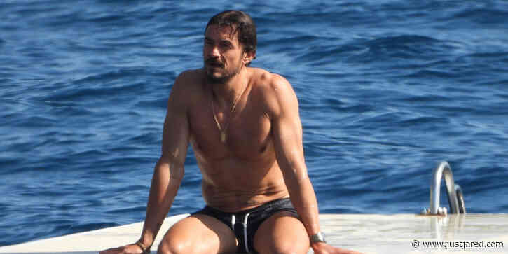 Orlando Bloom Goes Shirtless For A Beach Day In Between Cannes & F1 Race Day