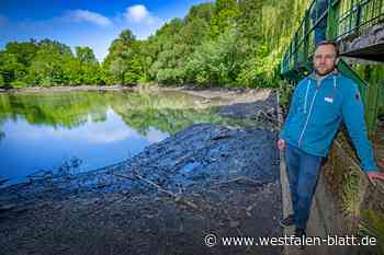 Stauteich II in Bielefeld läuft leer