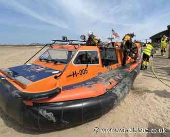 RNLI rescue woman stuck in mud at Marine Lake, West Kirby