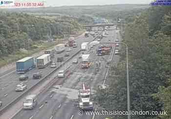 LIVE: M25 queues near Romford after 'bin lorry fire'