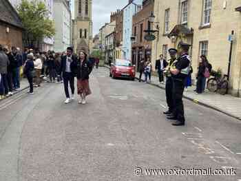 Professor Kathleen Stock protests outside Oxford Union