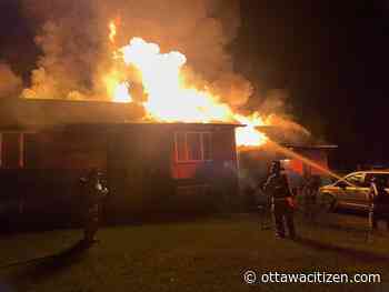 No injuries in fire at Metcalfe-area residence, where firefighters navigated a hazardous scene