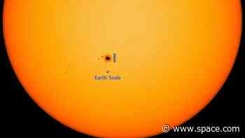 A massive sunspot is currently visible to the unaided eye. Here's how to see it  safely before it's gone
