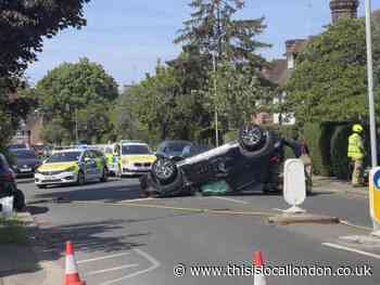 Hampstead Garden Suburb car crash puts woman in hospital