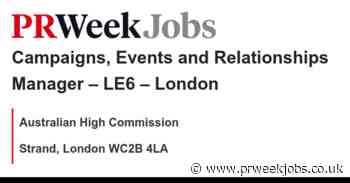 Australian High Commission: Campaigns, Events and Relationships Manager – LE6 – London