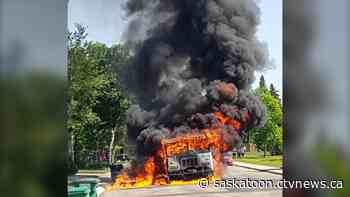 Saskatoon waste collection truck goes up in flames