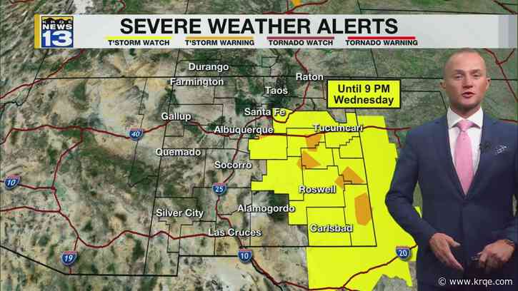 Severe storms continue in eastern New Mexico tonight