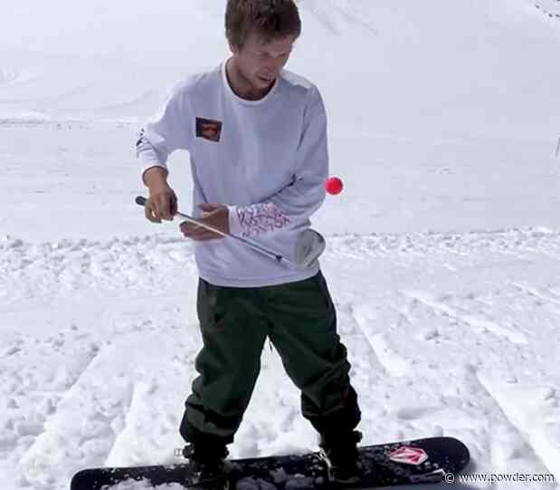 Man Attempts Never-Been-Done Snowboarding Golf Trick Shot