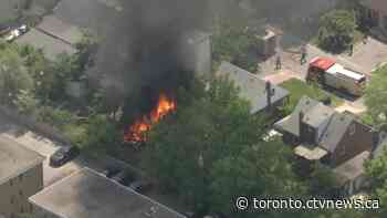 Shed catches fire in residential neighbourhood near Yorkdale
