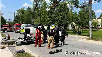 Collision with utility pole in Bracebridge sends one to hospital