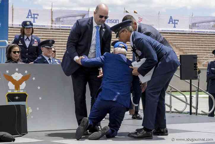Biden says he got ‘sandbagged’ after he tripped and fell onstage at Air Force graduation