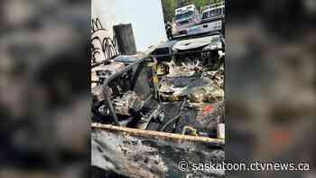 One injured after utility trailer fire: Saskatoon fire