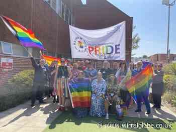 Arrowe Park Hospital staff raise the flag for Pride Month