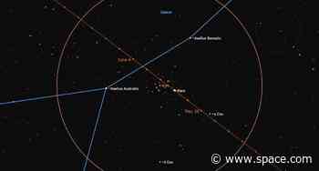 See Mars buzz the dense stars of the Beehive Cluster tonight