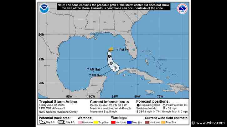 Tropical Storm Arlene forms on second day of hurricane season, poses no threat locally