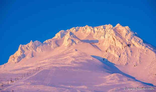Dreamy Sunset Summer Skiing On Volcano