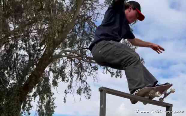 Kieran Woolley Takes The Route Less Traveled With This Insane Five-0 On The Top Ropes Of This Skatepark