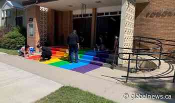 Rainbow display in Ponoka vandalized as Pride month begins