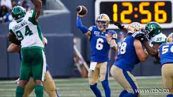 Winnipeg Blue Bombers lose to Saskatchewan Roughriders in pre-season game