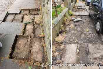 Blackburn: Shock as paving slabs stolen from street