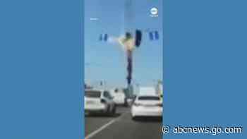 WATCH:  Projectile narrowly missed car in Kyiv