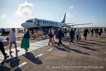 Flight from Teesside International Airport to Corfu sets off