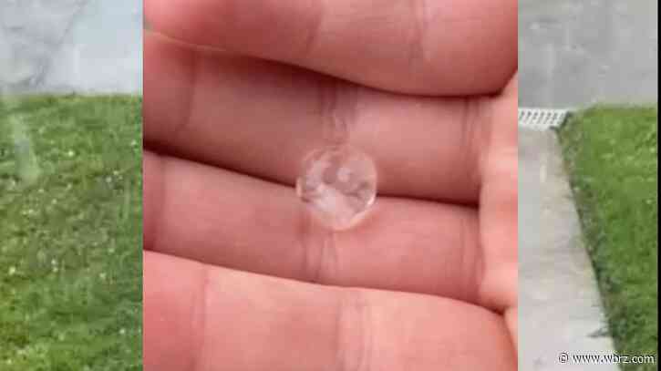 Pea-sized hail falling during thunderstorm in Central