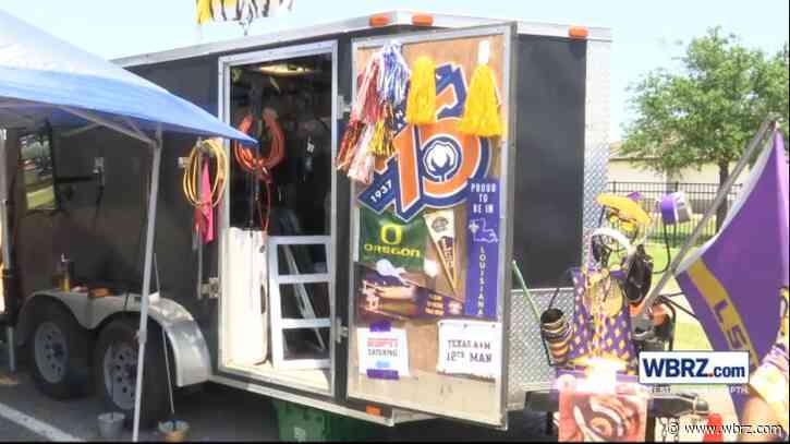 Nearly four decades of LSU memories: take a look at Tiger fan's collection inside tailgate trailer