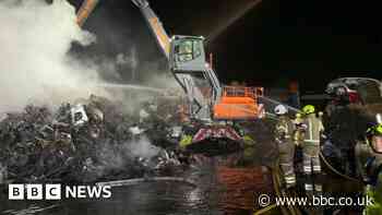 Fire crews tackle huge scrap fire in Birmingham