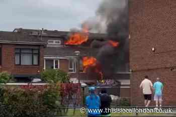 Footage from Davern Close Greenwich house fire