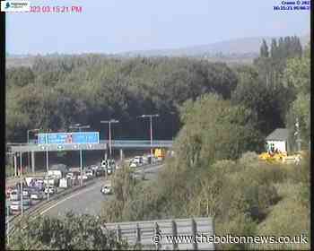 M61 exit closed after 'vehicle fire'  with delays warning