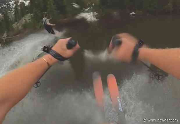 Skier Soars Across Lake In Breathtaking Video