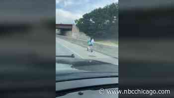 Video captures woman riding e-scooter during rush hour on Kennedy Expressway in Chicago