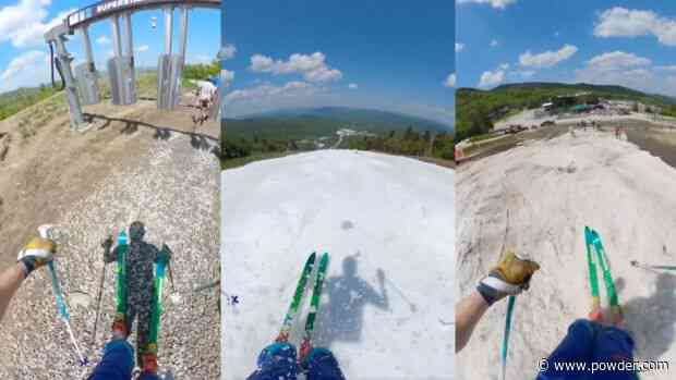 Skiers Elated To Slide On Snow In 90 Degree Weather