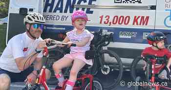 Cross-Canada cyclist reaches Simcoe County on ride supporting kids with special needs