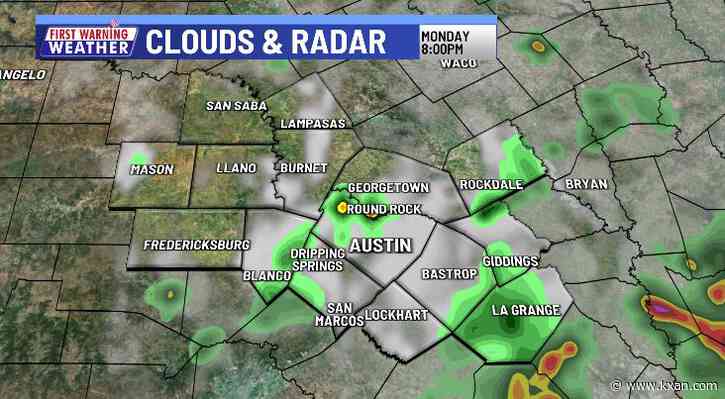 Rain and thunderstorms moving through the area